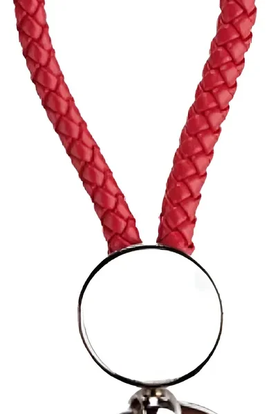 Llavero Redondo Sublimable Cuerda Trenzada Roja Con Inserto