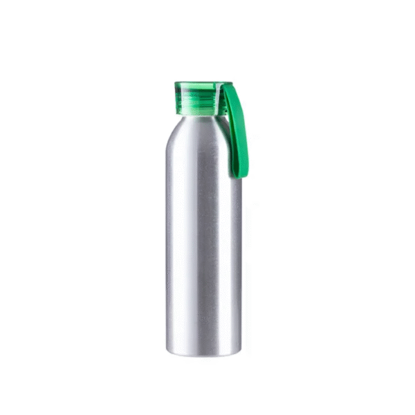 Botella Aluminio Verde 650ml Sublimable Con Tapa Plastico 50 Pzas