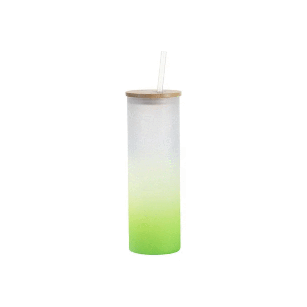 Vaso Frosted Degradado Pajilla Plást Tapa Bambú. 17oz 48un.