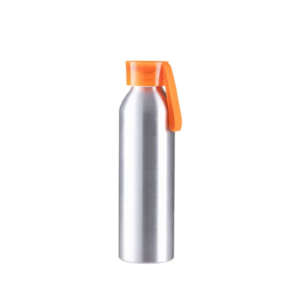 Botella Aluminio Naranja 650ml Sublimable Con Tapa Plastico 50 Pzas