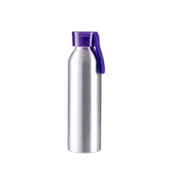 Botella Aluminio Morado 650ml Sublimable Con Tapa Plastico 50 Pzas